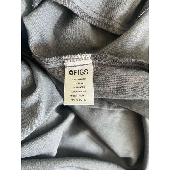 Figs Technical Collection Casma Gray 3 Pocket Short Sleeve Scrub Top Size XL - Picture 4 of 4